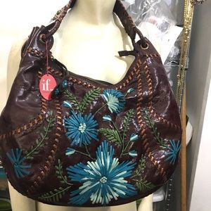 Isabella Fiore NWT Embroidered Shoulder Bag Boho
